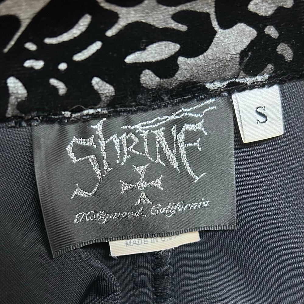 Shrine Los Angeles Dress Small mini Goth 90s burnout velvet zip-up bodycon - Picture 10 of 12